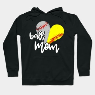 Ball Mom TShirts Funny Softball Baseball Heart Mothers Day Hoodie